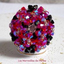 Elegance Ring mit Facetten und Kreiseln aus Swarovski-Kristall